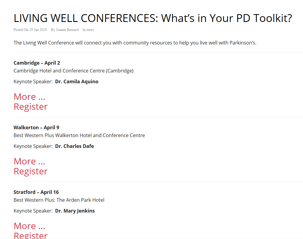 Living Well Conference: What's in Your PD Toolkit news